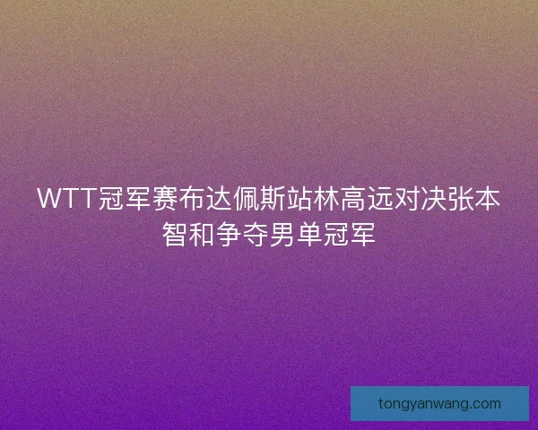 WTT冠军赛布达佩斯站林高远对决张本智和争夺男单冠军