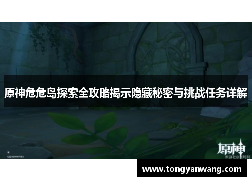 原神危危岛探索全攻略揭示隐藏秘密与挑战任务详解